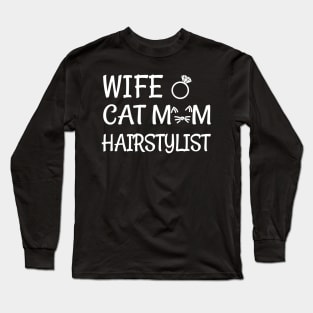 hairstylist cat lover Long Sleeve T-Shirt